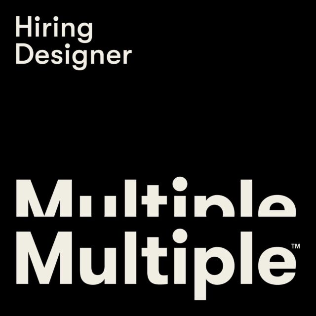 Are you a talented, self-driven, junior to mid-level multi-disciplinary designer interested in creating well crafted, thoughtful and intelligent design solutions?

Do you relish working across traditional, digital and spatial mediums for cultural and corporate clients?

If so, we’d love to hear from you.

Send your CV and a link to your online portfolio to: careers@multiple.studio

In-person position at our Melbourne Studio.

#wearehiring #wearemultiple #hiring #melbourne #designer #melbournedesign #graphicdesigner